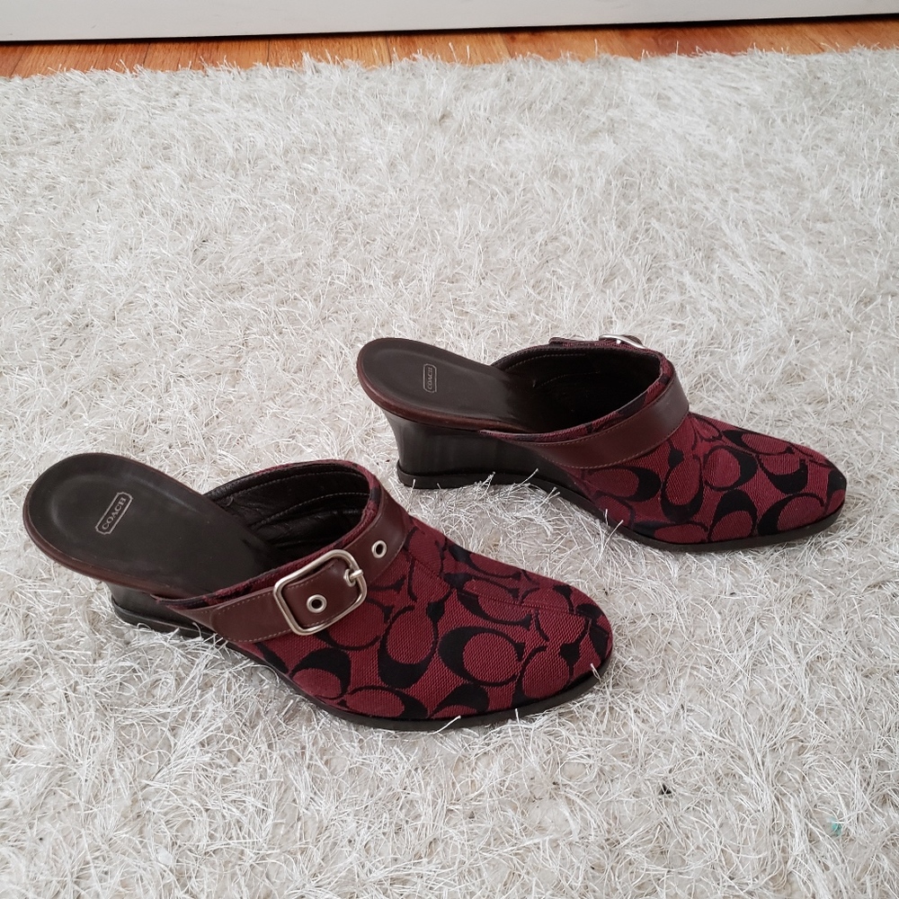 Authentic Coach Signature Mules